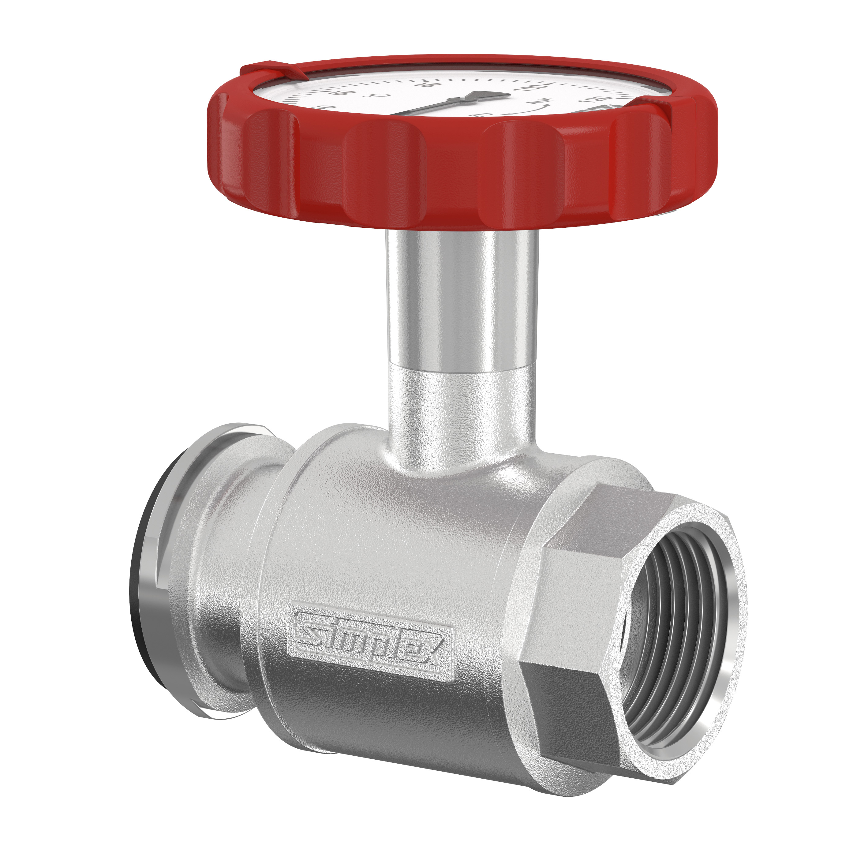 Pump Ball Valve with Red Thermometer Handle